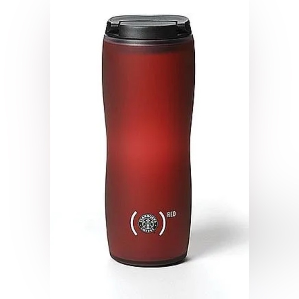 Starbucks 2008 Project Red 16 oz Traveler Tumbler Soft Touch Matte Mug